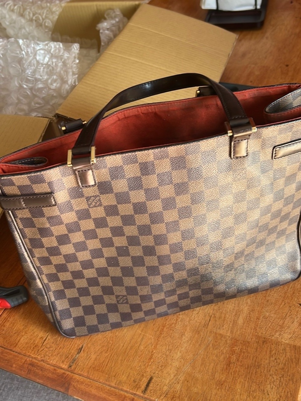Louis Vuitton Black and Brown Checkered shoulder bag - Picture 4 of 11